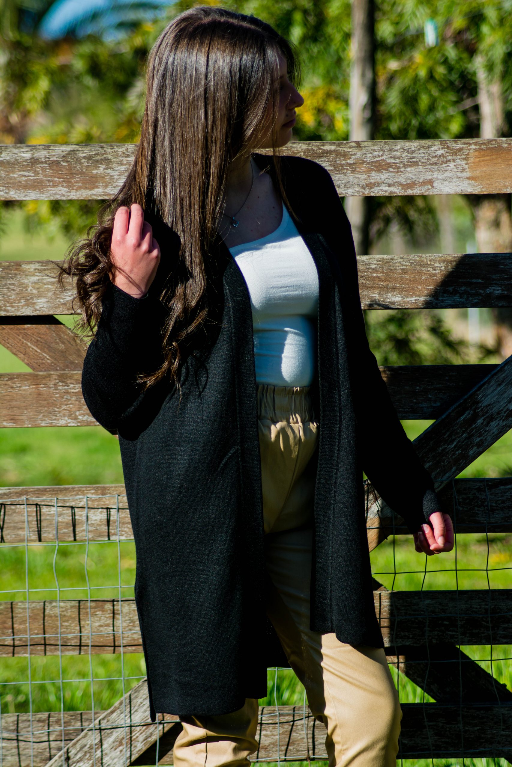 Saco básico largo viscosa